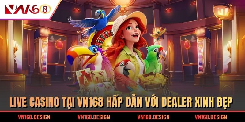 Live casino tại VN168 hấp dẫn với dealer xinh đẹp